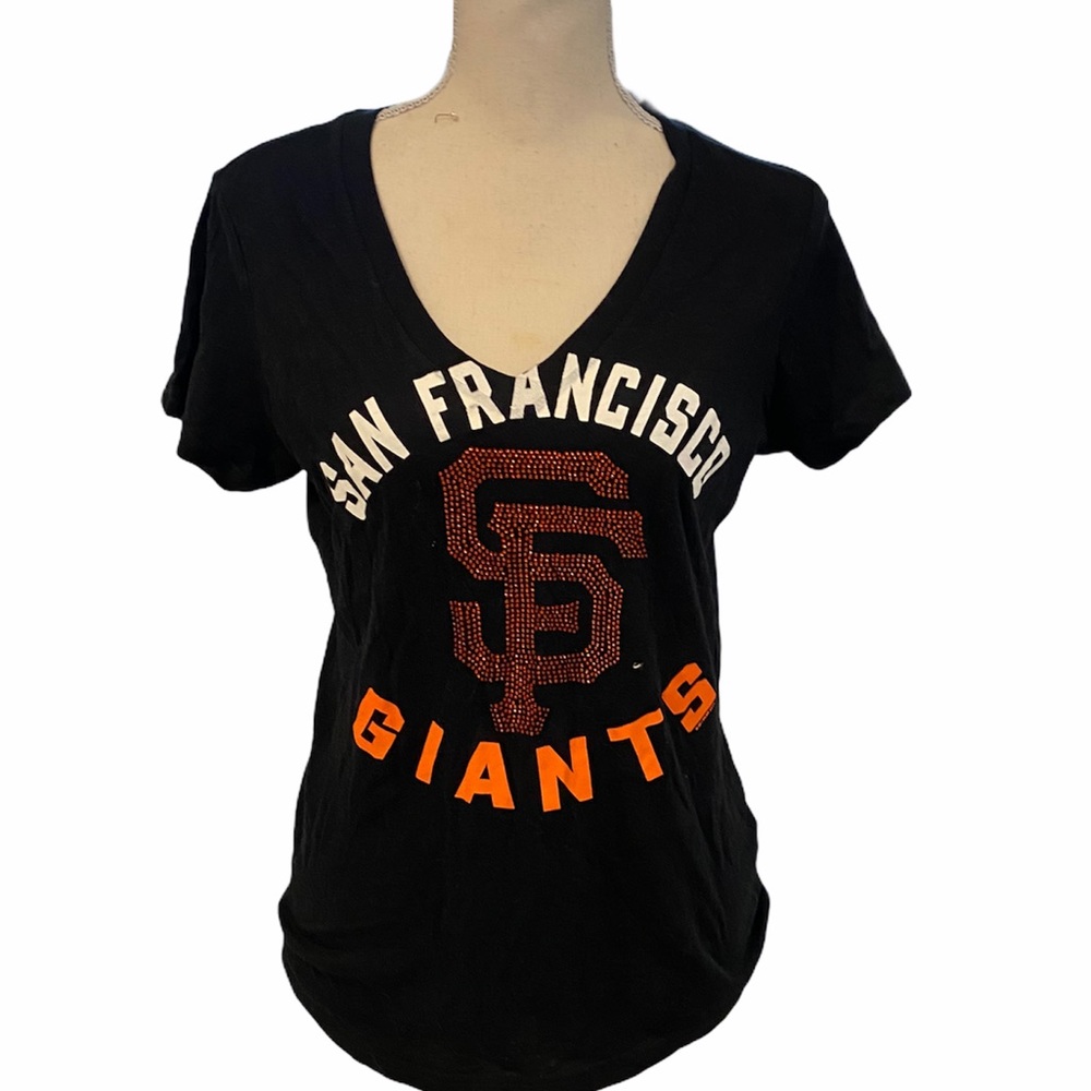 SF Giants Deep V Neck Sequined Tee